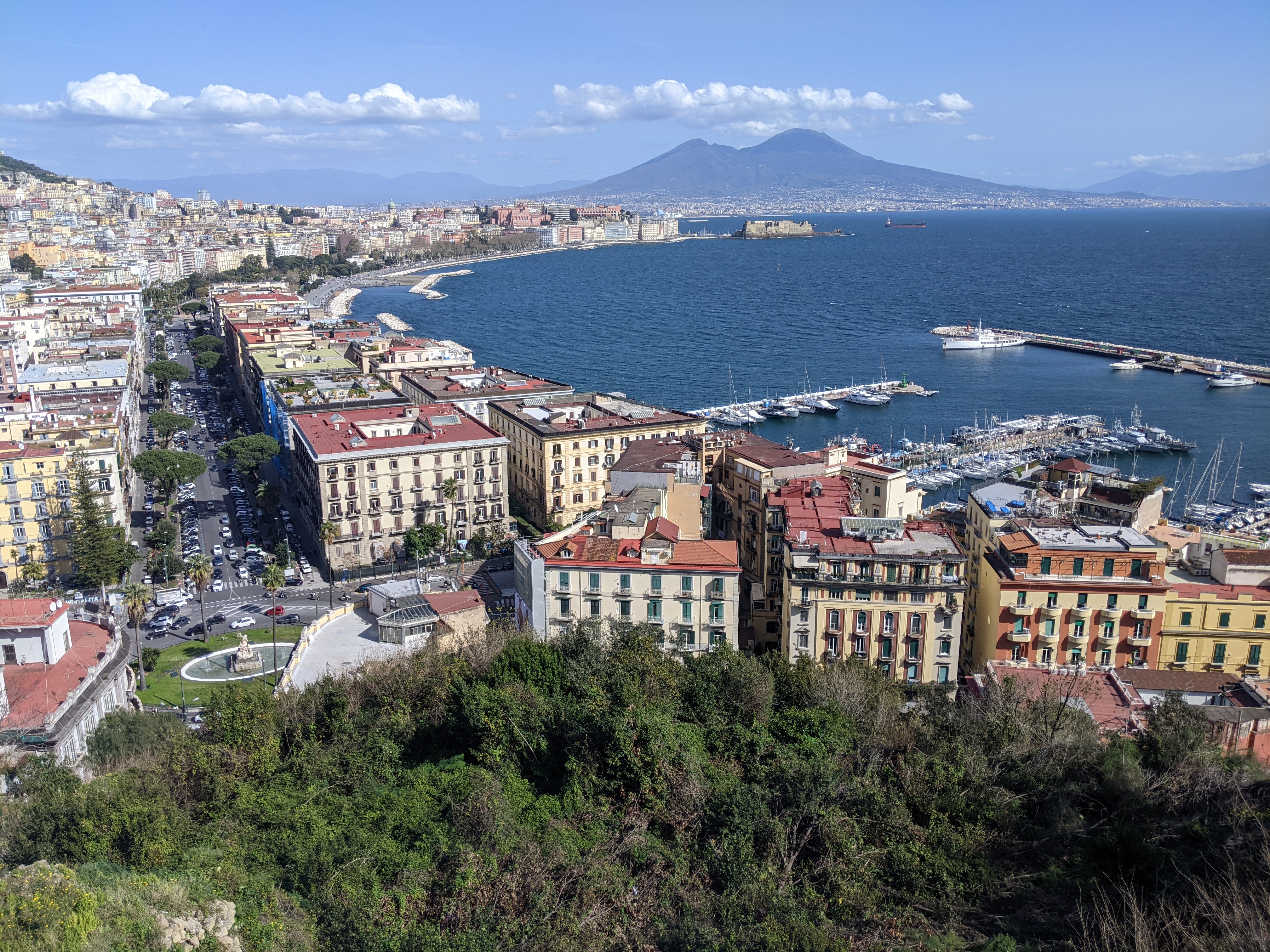 high above Naples